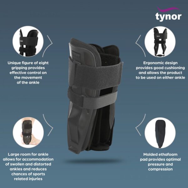 TYNOR ANKLE SPLINT, BLACK, 1 UNIT - Image 3